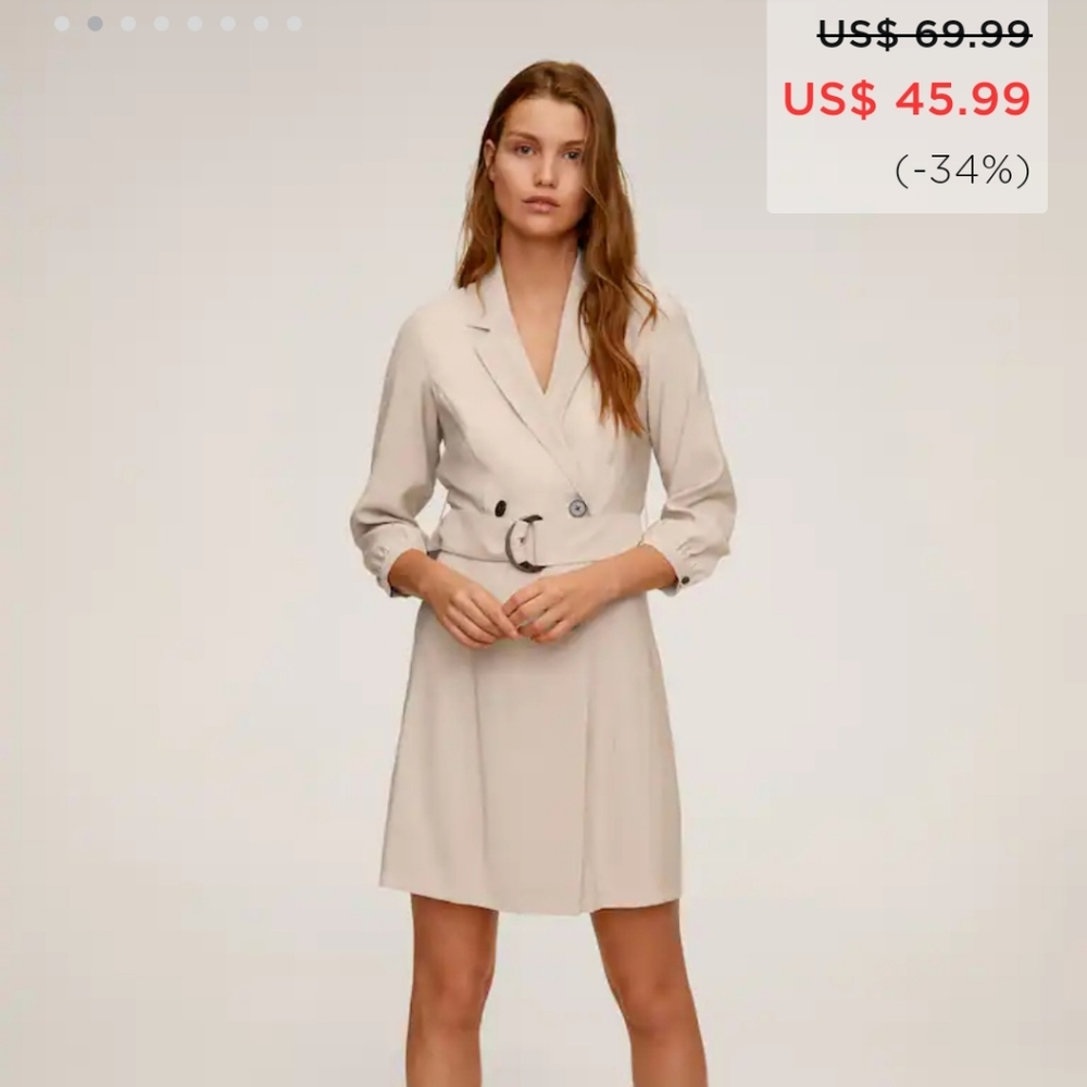 NWT MANGO Buttoned wrap dress